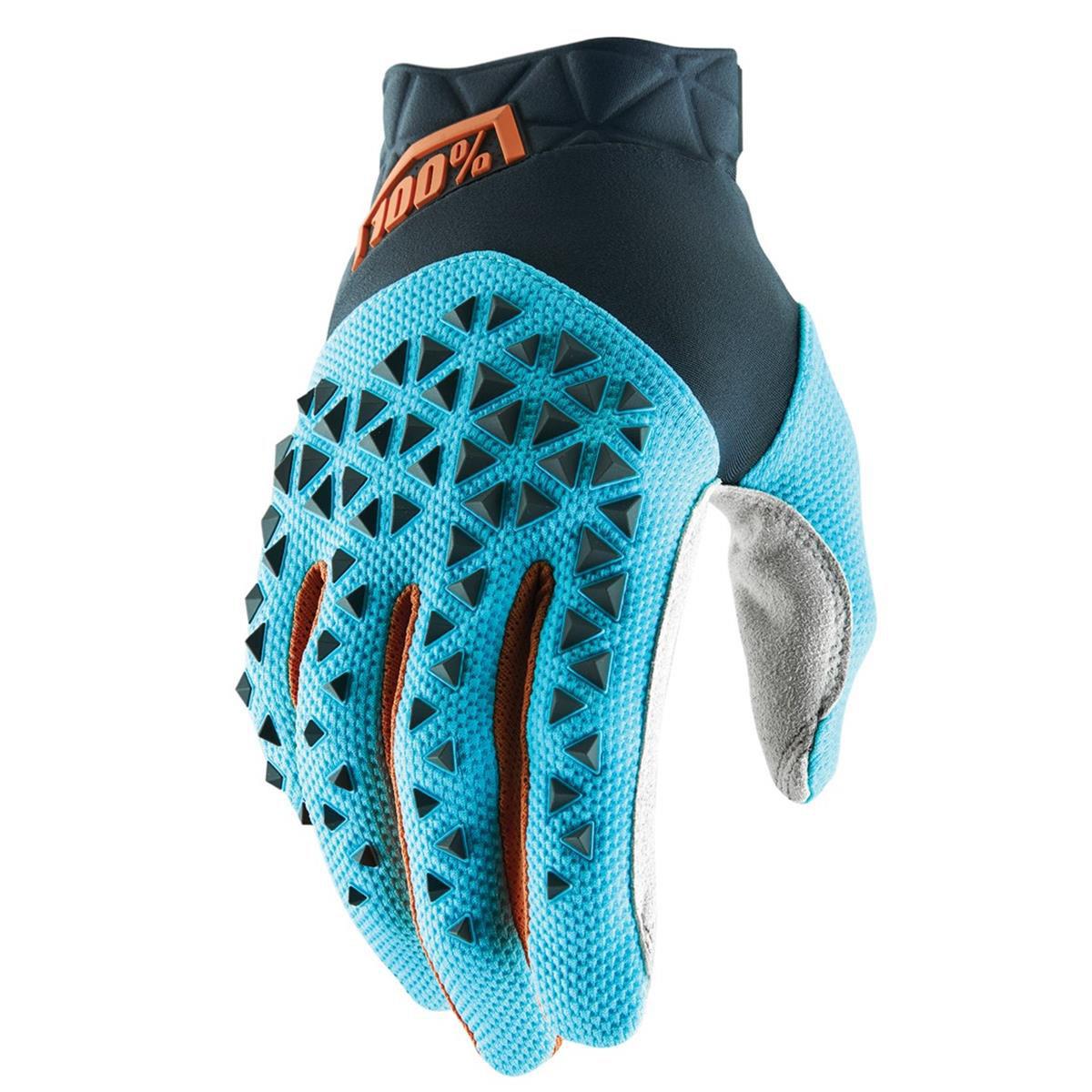 100% Bike Gloves Airmatic Steel grey/Ice Blue/Bronze