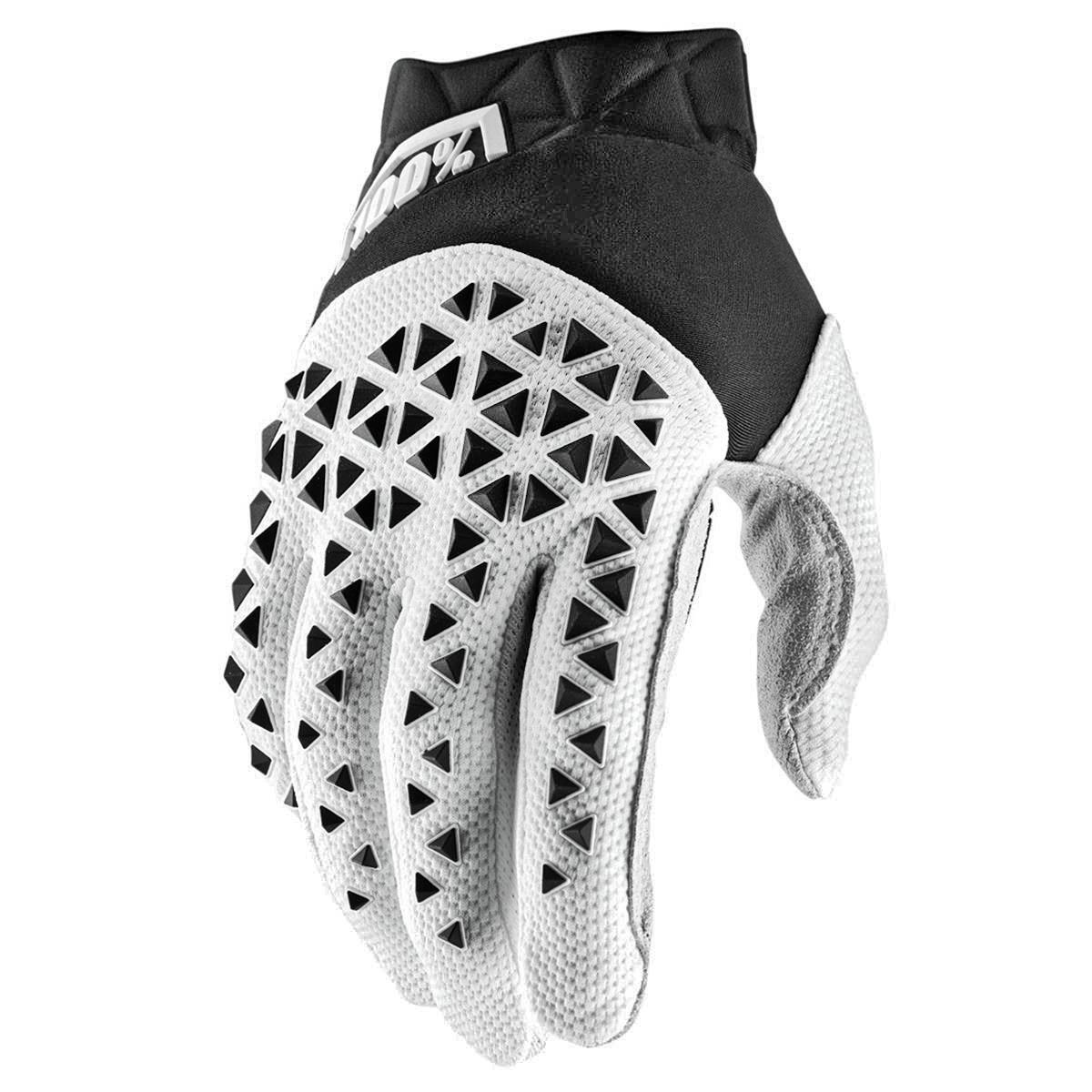 100% Bike Gloves Airmatic White/Black/Silver