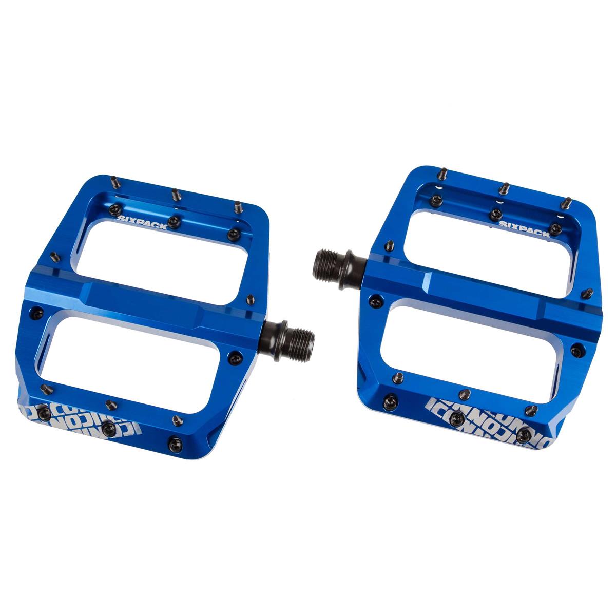 Sixpack Pedals Icon 2.0 Blue, 100x110 mm, 32 M4 Torx Pins, 1 Pair
