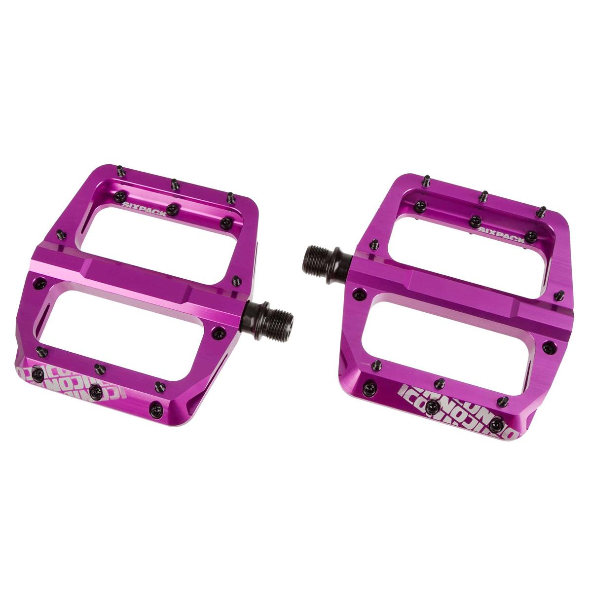 Sixpack Pedals Icon 2.0 Purple, 100x110 mm, 32 M4 Torx Pins, 1 Pair