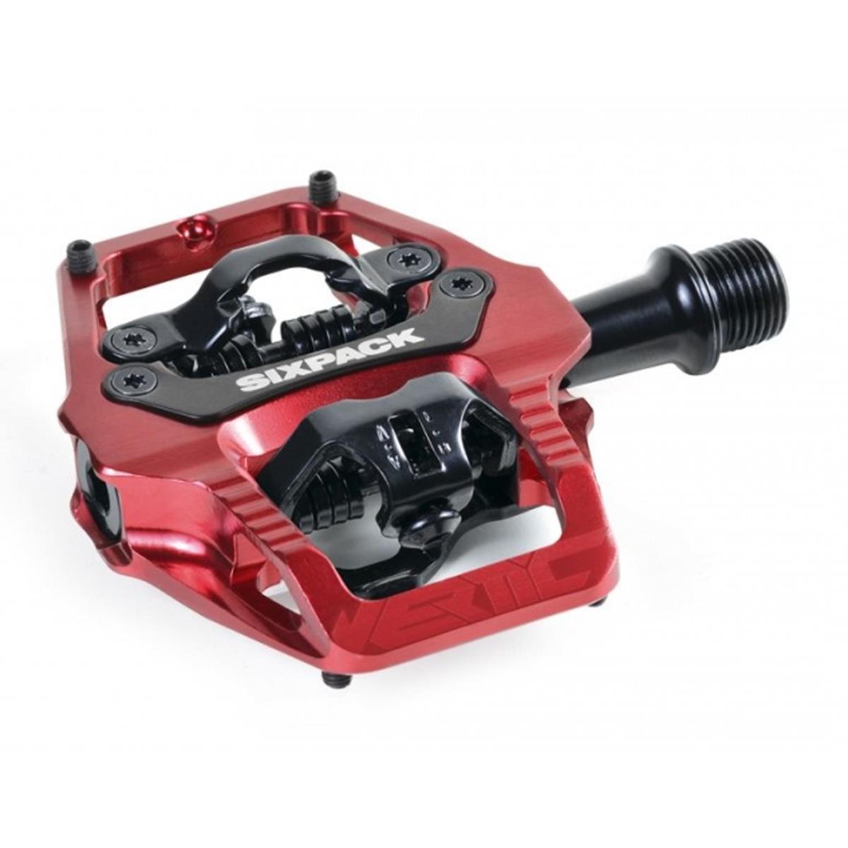 Sixpack Pedals Vertic Red, SPD compatible, 8° Float, Q-Factor: 59 mm, 1 Pair