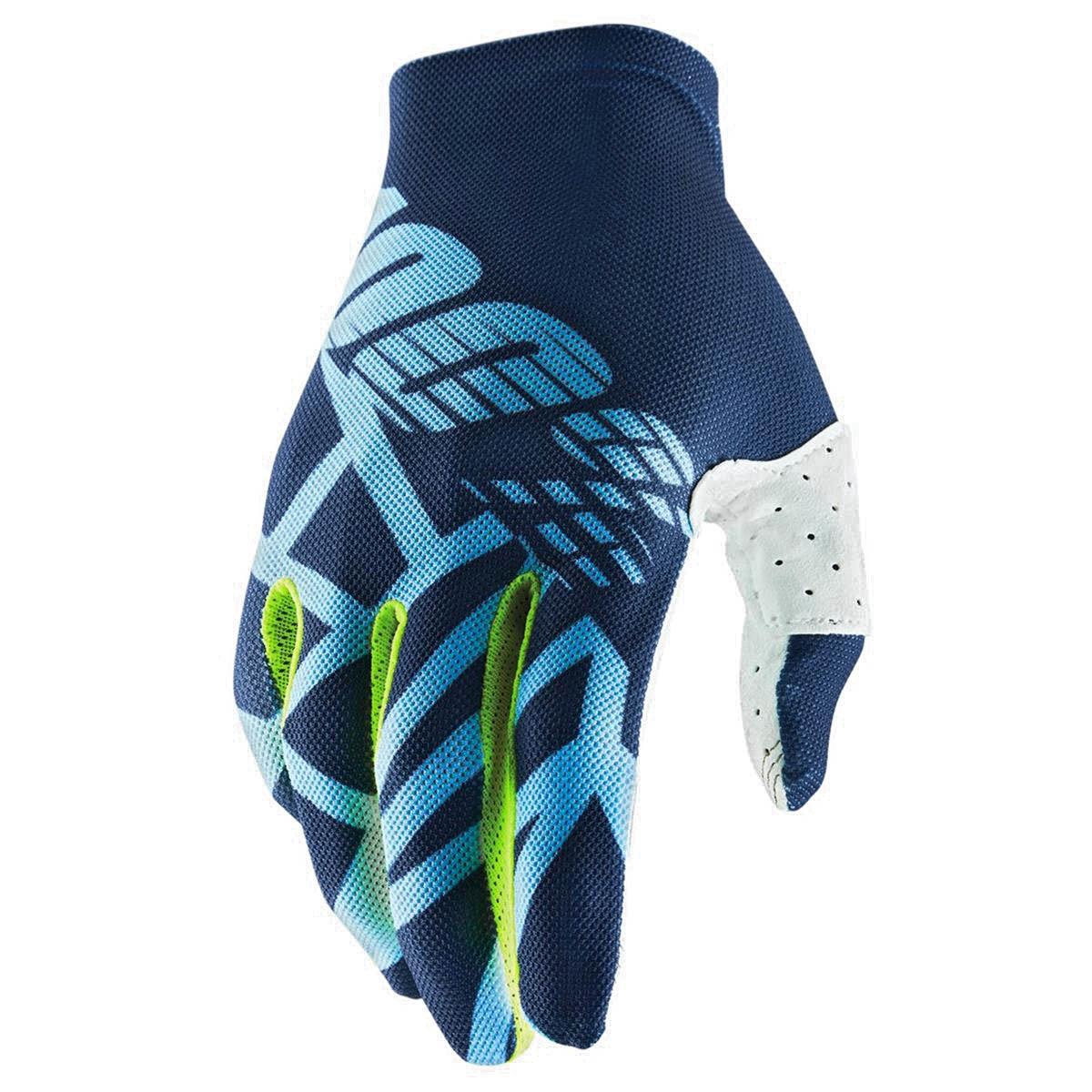 100% Bike Gloves Celium 2 Navy/Ice Blue/Fluo Yellow
