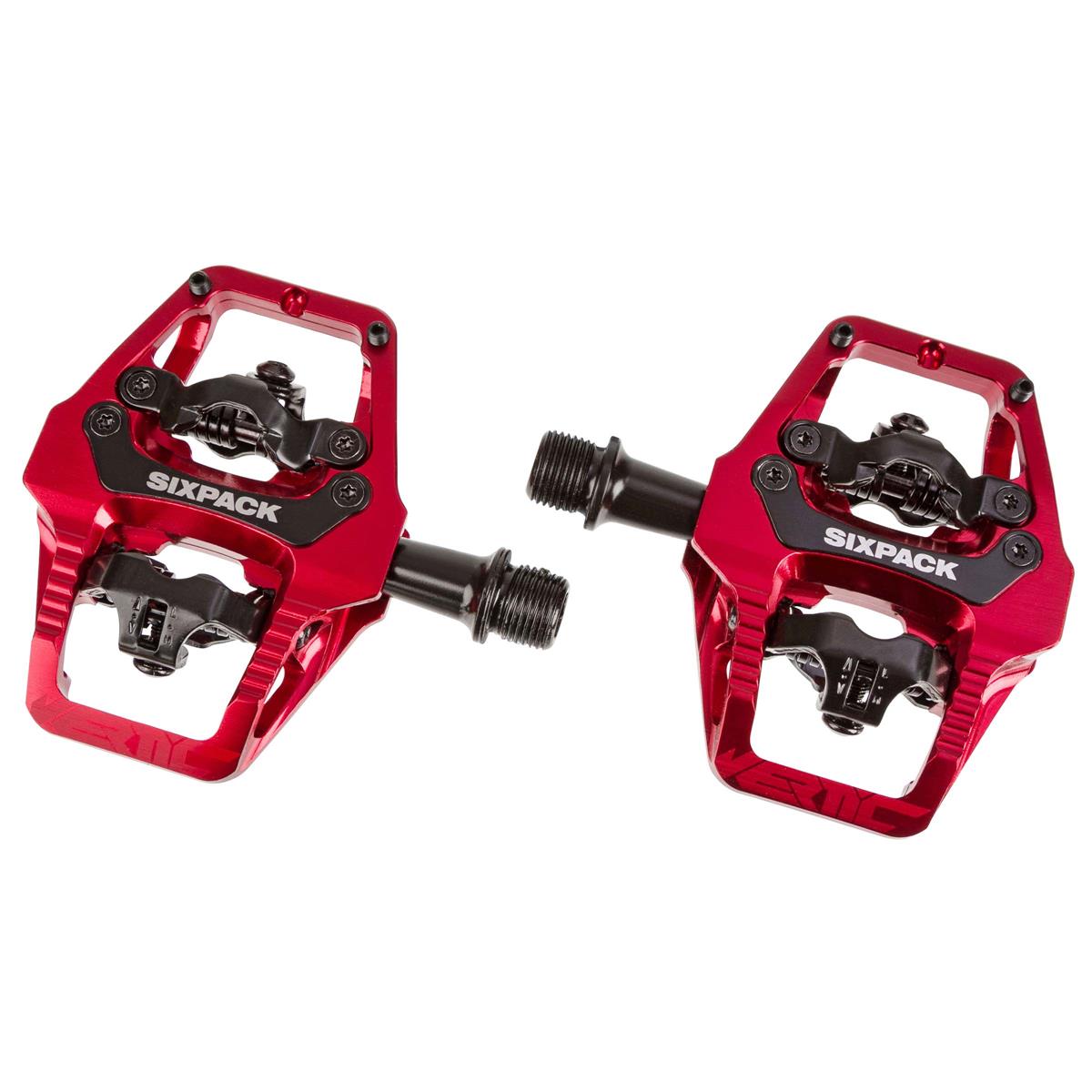 Sixpack Pedals Vertic Red, SPD compatible, 8° Float, Q-Factor: 53 mm, 1 Pair