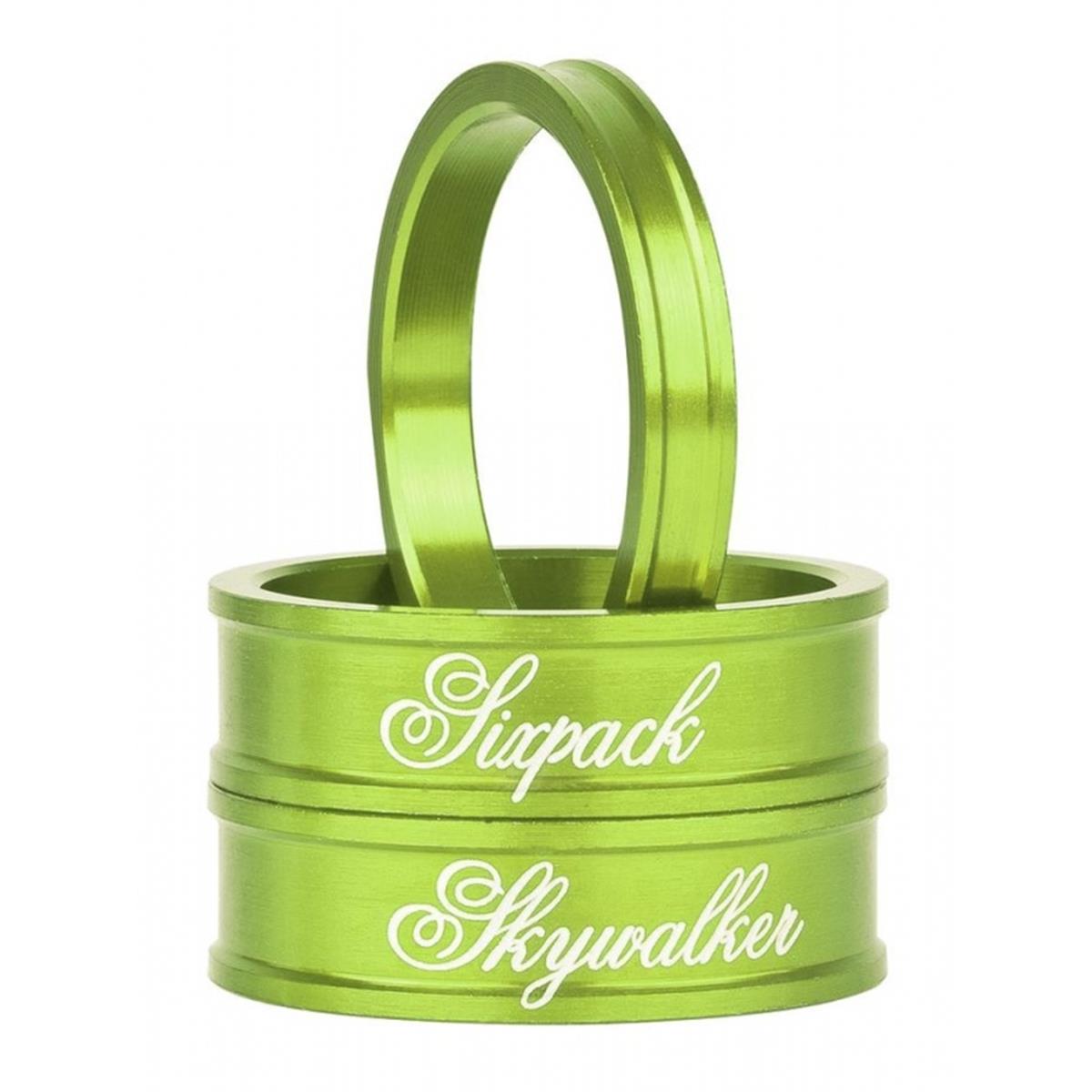 Sixpack Spacer-Set Skywalker Electric Green, 1 1/8 Inches, 3 Stk., 1 x 5 mm, 2 x 10 mm