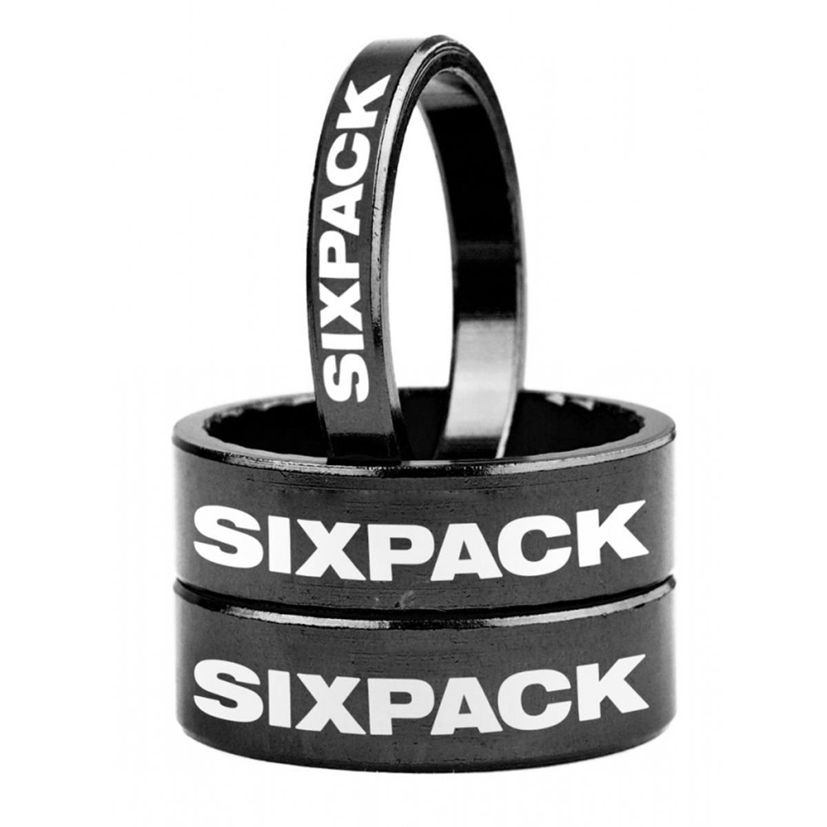 Sixpack Entretoises de Direction  Black, 1 1/8 Inches, 3 Pcs., 1 x 5 mm, 2 x 10 mm