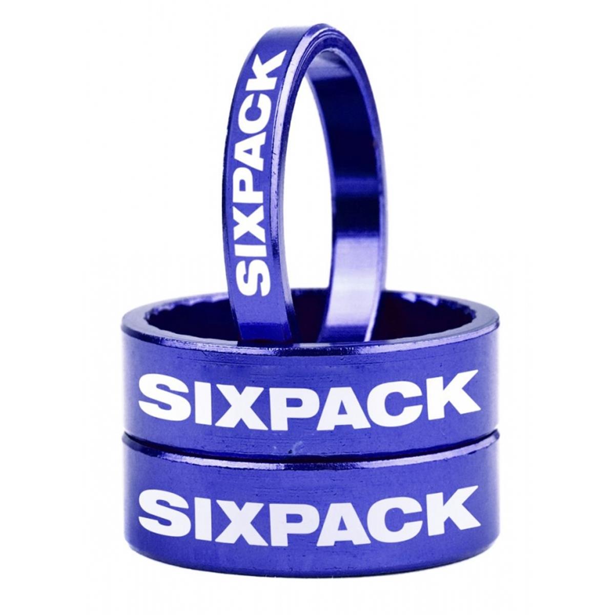 Sixpack Spacer-Set  Blau, 1 1/8 Zoll, 3 Stk., 1 x 5 mm, 2 x 10 mm