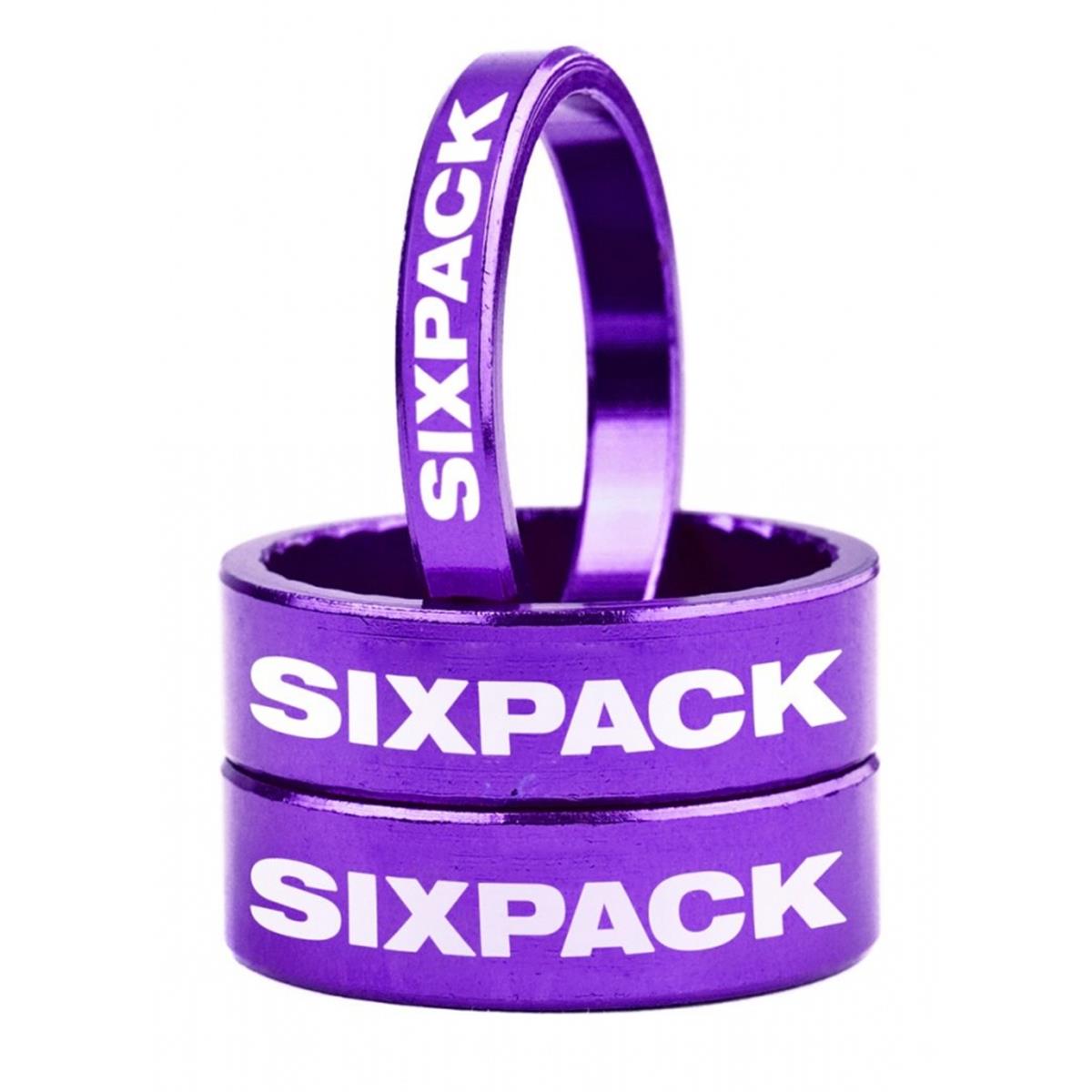 Sixpack Spacer-Set  Violett, 1 1/8 Zoll, 3 Stk., 1 x 5 mm, 2 x 10 mm