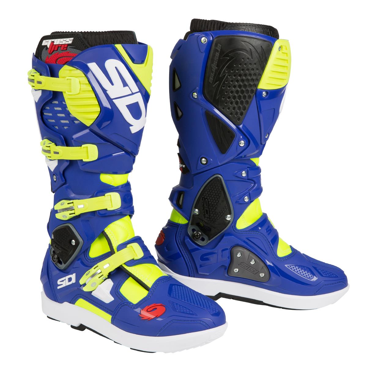 Sidi MX Boots Crossfire 3 SRS Blue/Neon Yellow