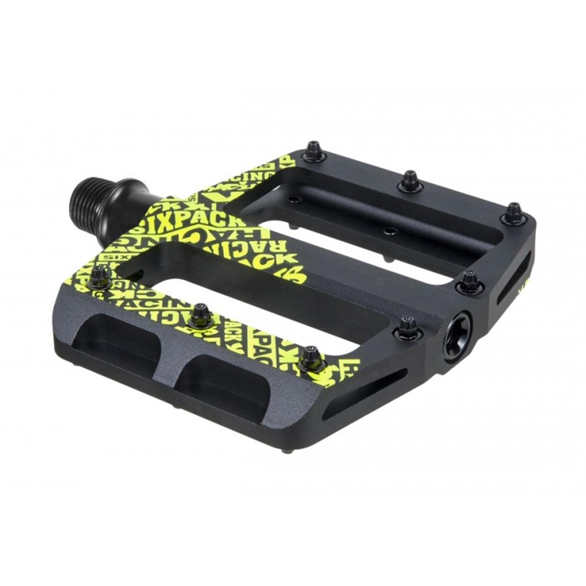 Sixpack Pedals Icon Mini Stealth Black/Neon Yellow, 85x100 mm, 32 Pins, 1 Pair
