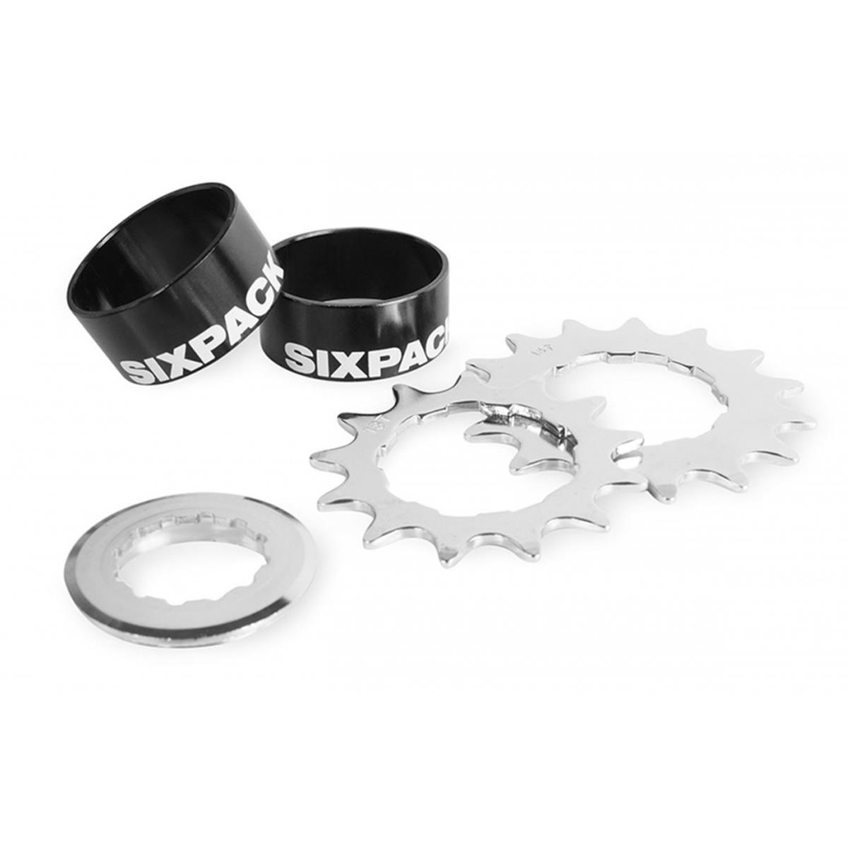 Sixpack Kit conversione Single Speed  Nero ,incl. 2 Chainrings (13 & 15T), fits 8/9710-V Shimano/Sram FreeRuotas