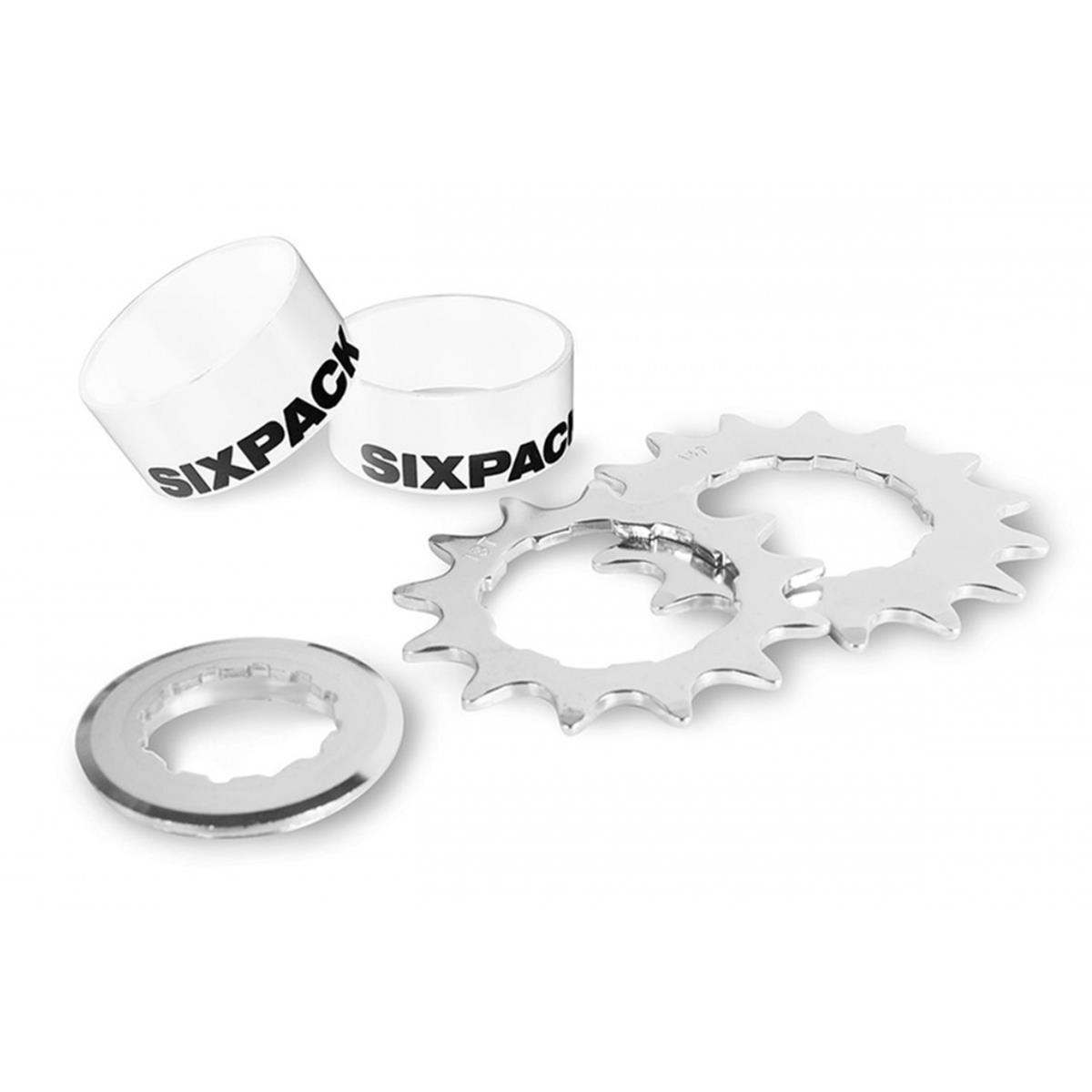 Sixpack Singlespeed Conversion Kit  White, incl. 2 Chainrings (13 & 15T), fits 8/9710-speed Shimano/Sram Freewheels