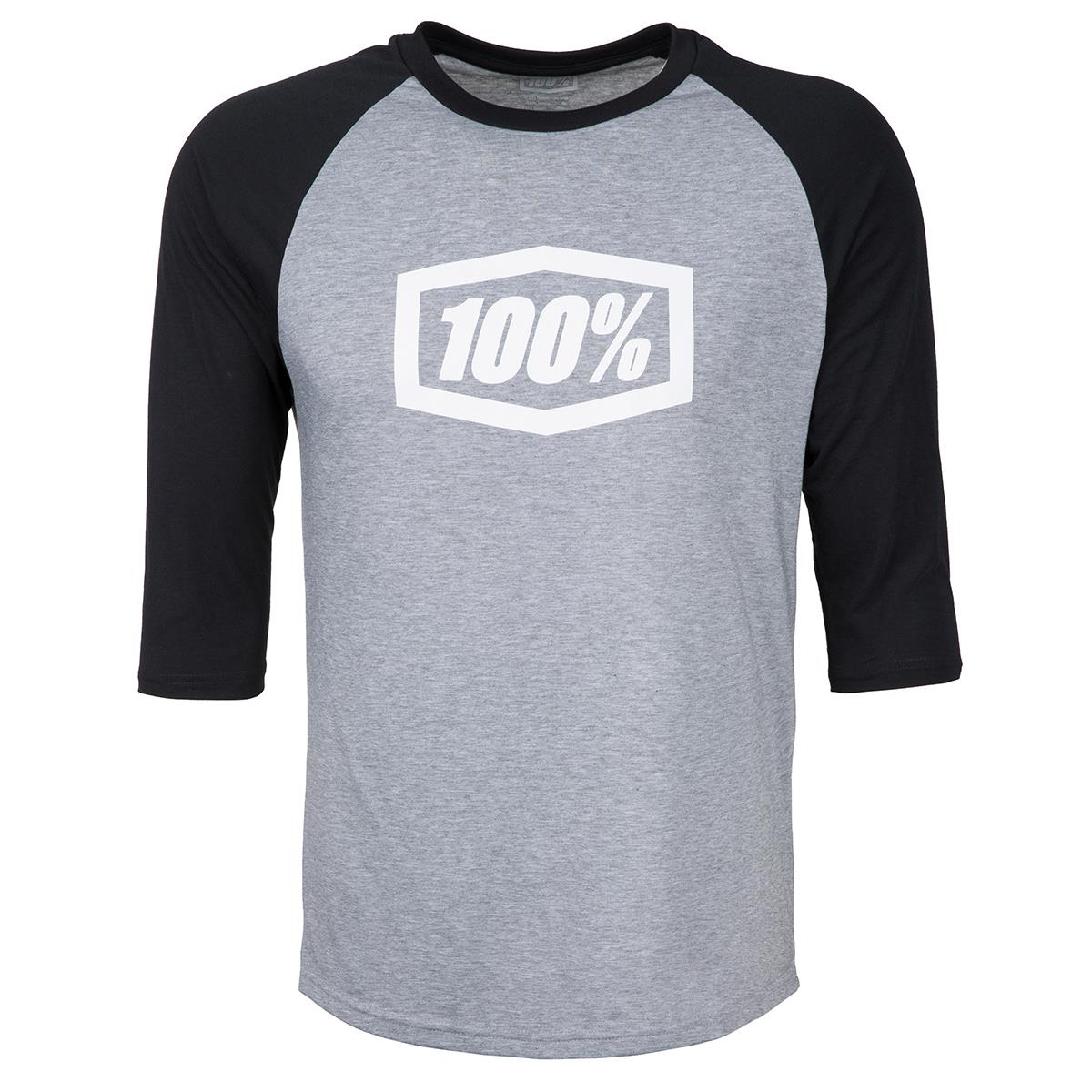 100% T-Shirt Manica 3/4 Tech Essential Grigio/Nero