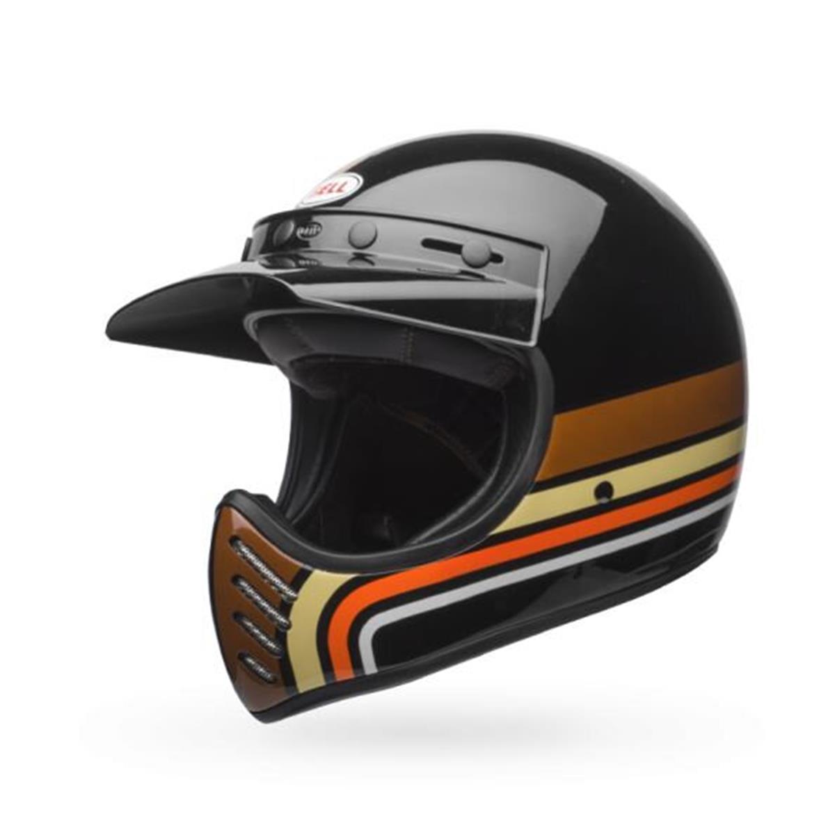 Bell Helm Moto-3 Stripes - Schwarz/Orange