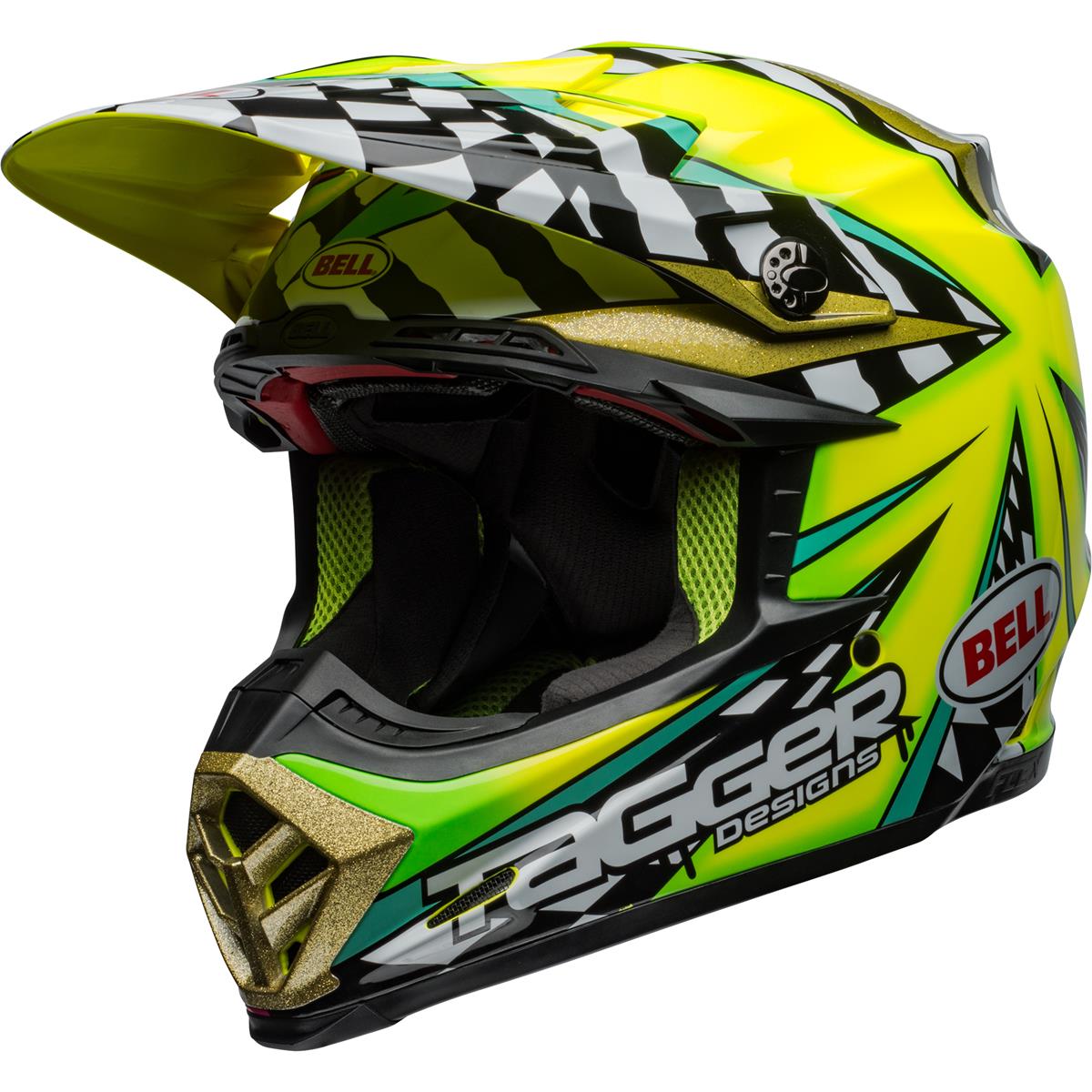 Bell Helmet Moto-9 Flex Tagger Mayhem - Green/Black/White