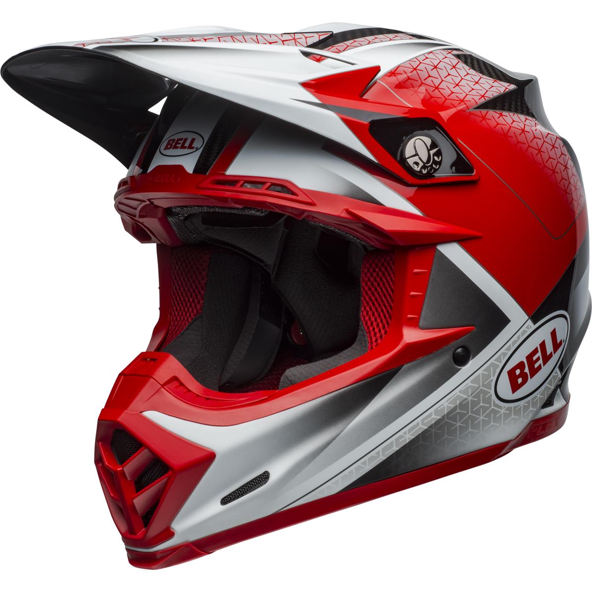 Bell Helm Moto-9 Flex Hound - Rot/Weiß/Schwarz