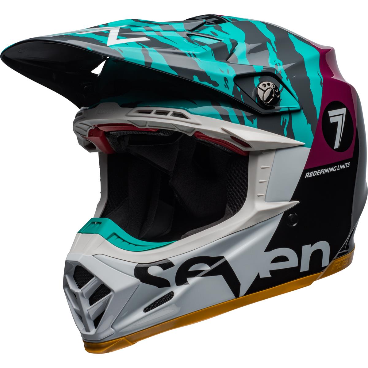 Bell Helmet Moto-9 Flex Seven Zone - Black/Aqua