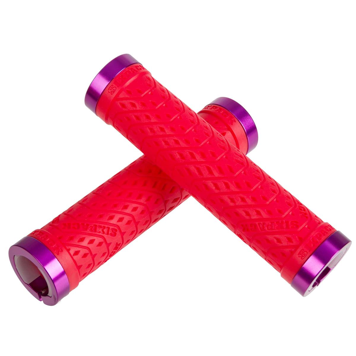 Sixpack MTB Grips K-Trix Red/Purple, Lock On System, 140 mm Length
