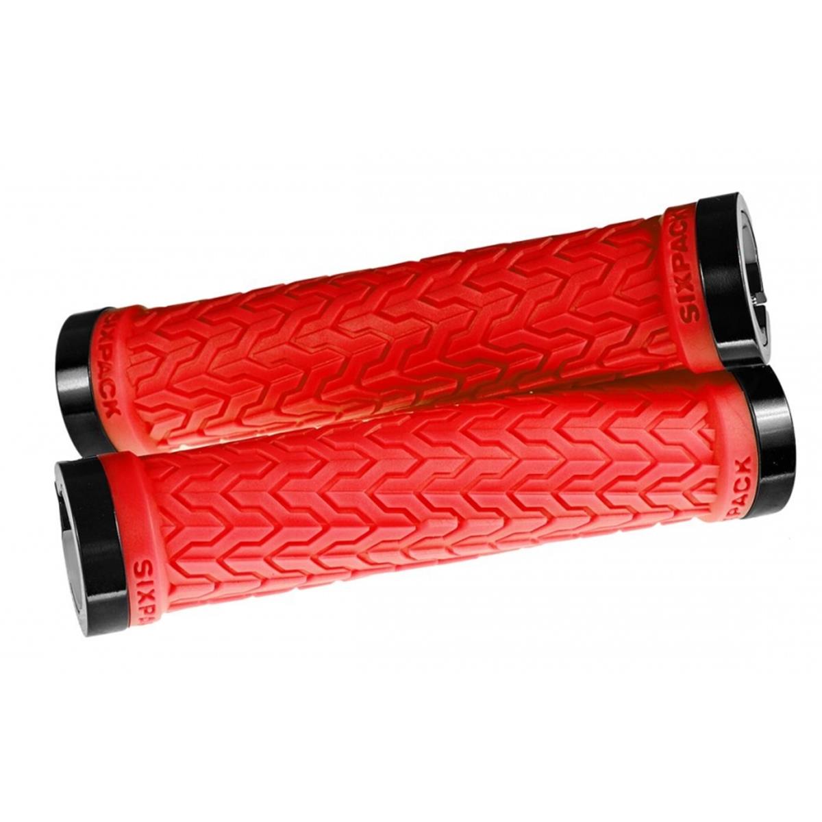 Sixpack MTB Grips S-Trix Red/Black, Lock On System, 125 mm Length