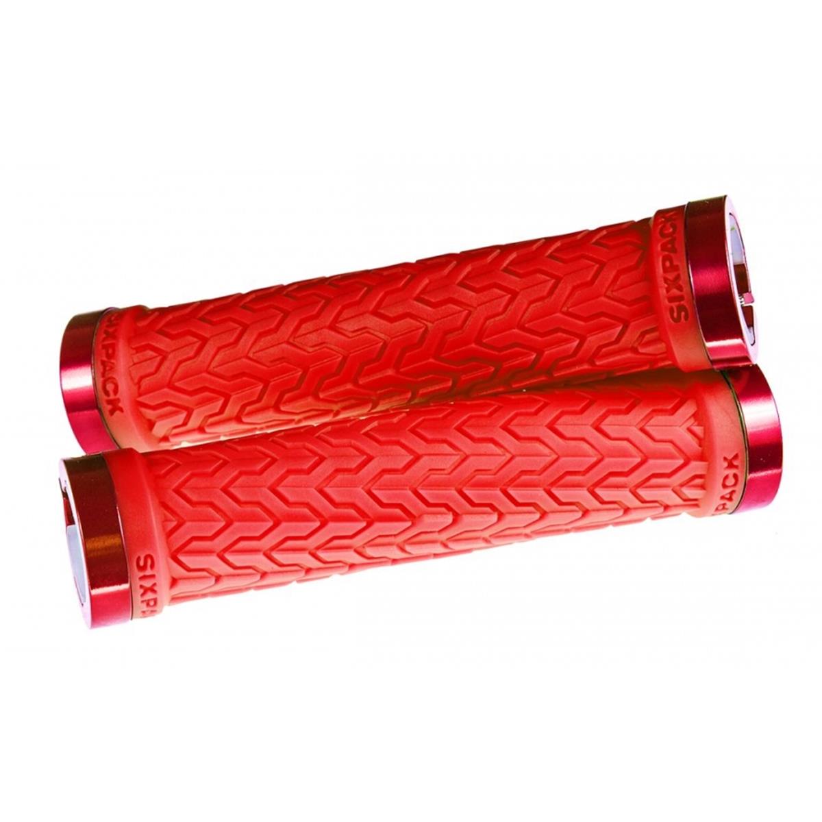 Sixpack MTB Grips S-Trix Red/Red, Lock On System, 125 mm Length