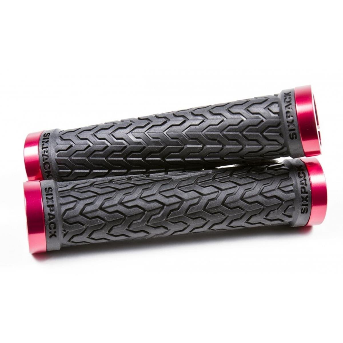 Sixpack Manopole MTB S-Trix Black/Red, Lock On System, 125 mm Length