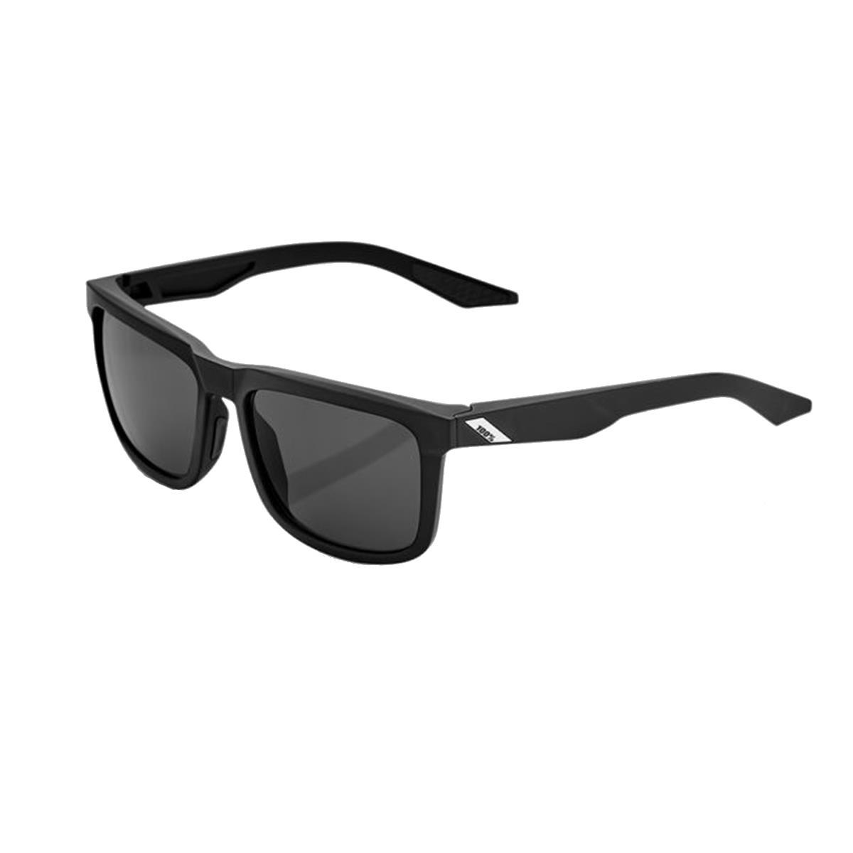 100% Sunglasses Blake Soft Tact Black - Smoke Lens