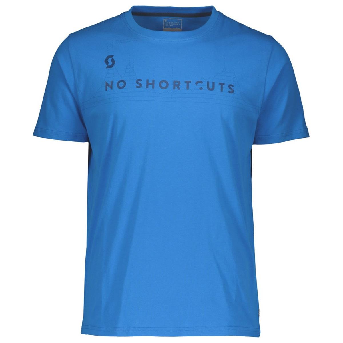 Scott T-Shirt No Shortcuts Aster Blu