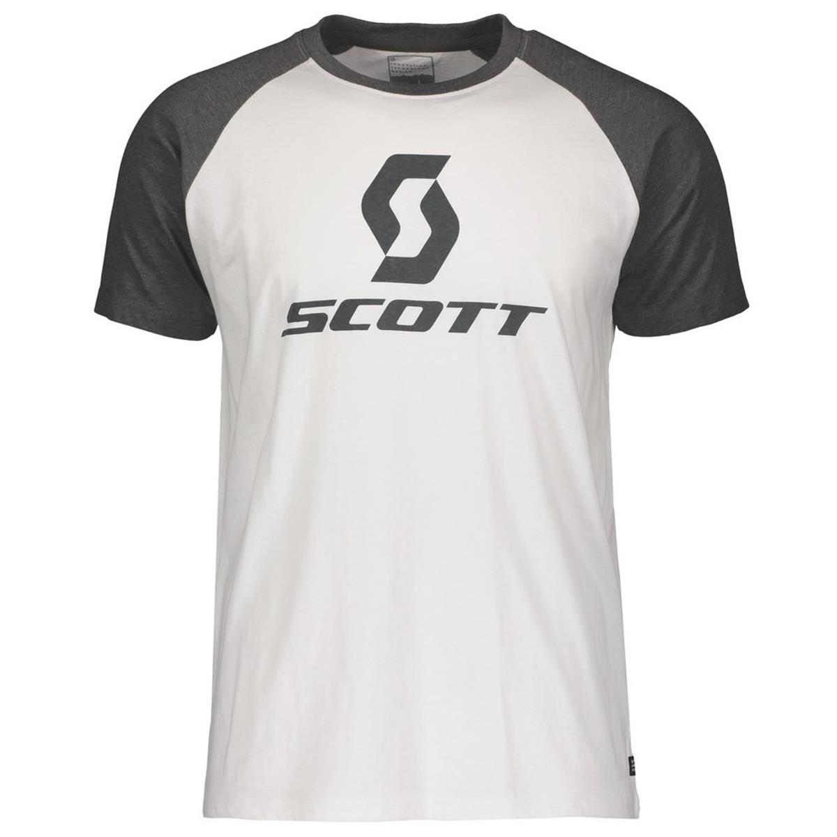 Scott T-Shirt 10 Icon Raglan Blanc/Gris foncé Melang