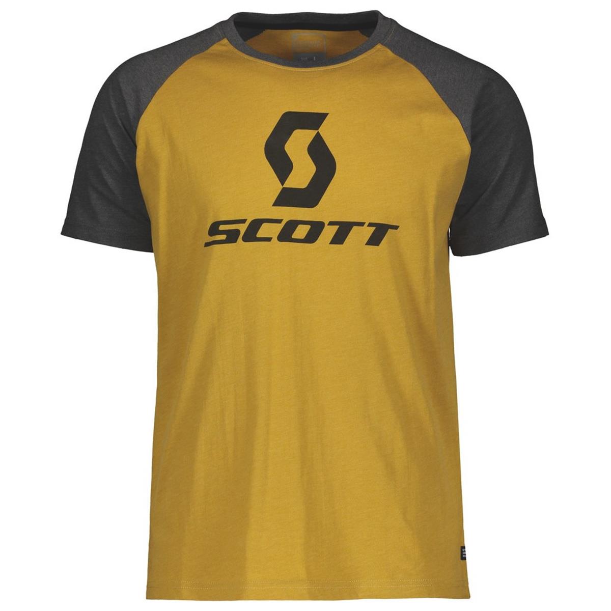 Scott T-Shirt 10 Icon Raglan Ochre Yellow Melange/Dark Grey Melange