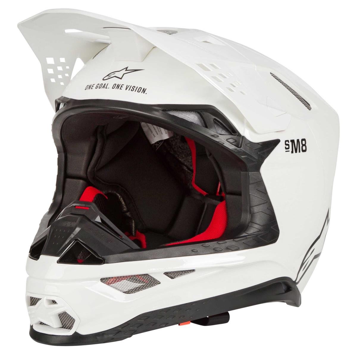 Alpinestars Motocross-Helm Supertech S-M8 Solid - Weiß Gloss