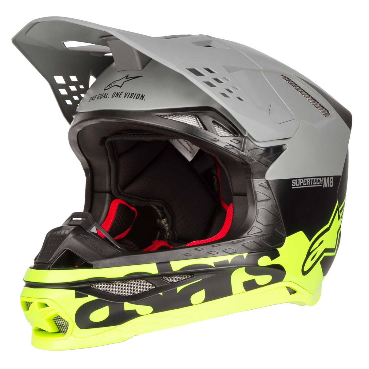 Alpinestars MX Helmet Supertech S-M8 Radium - Matte Black/Grey/Yellow