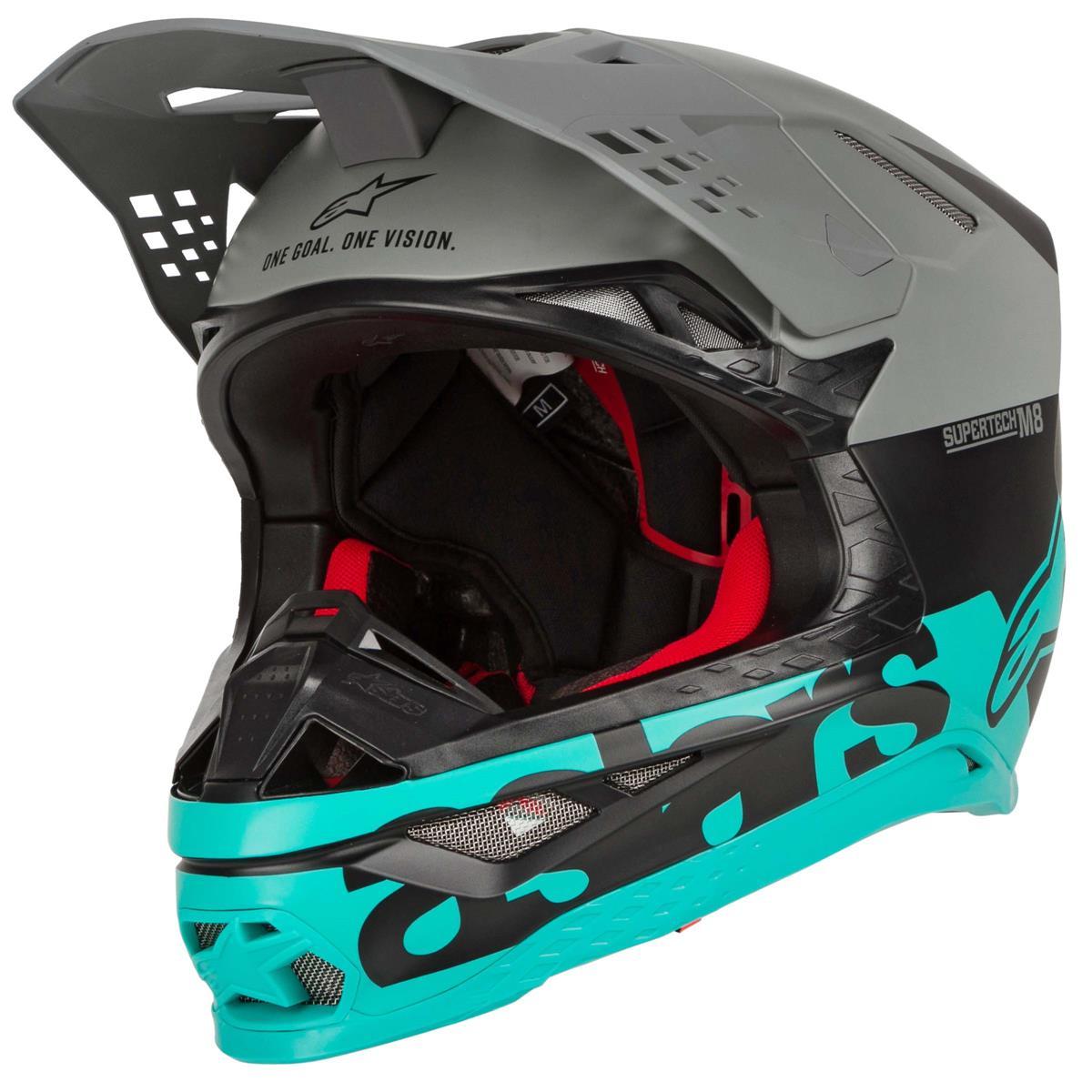 Alpinestars MX Helmet Supertech S-M8 Radium - Matte Black/Grey/Teal