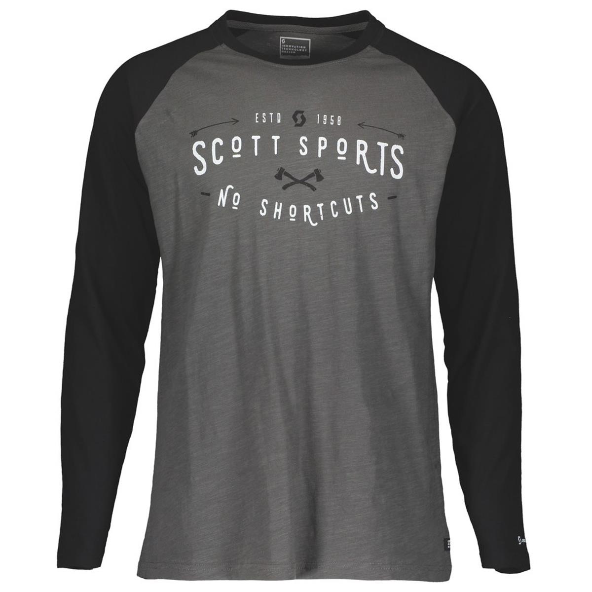 Scott T-Shirt Manica Lunga 20 Casual Raglan Grigio Scuro/Nero