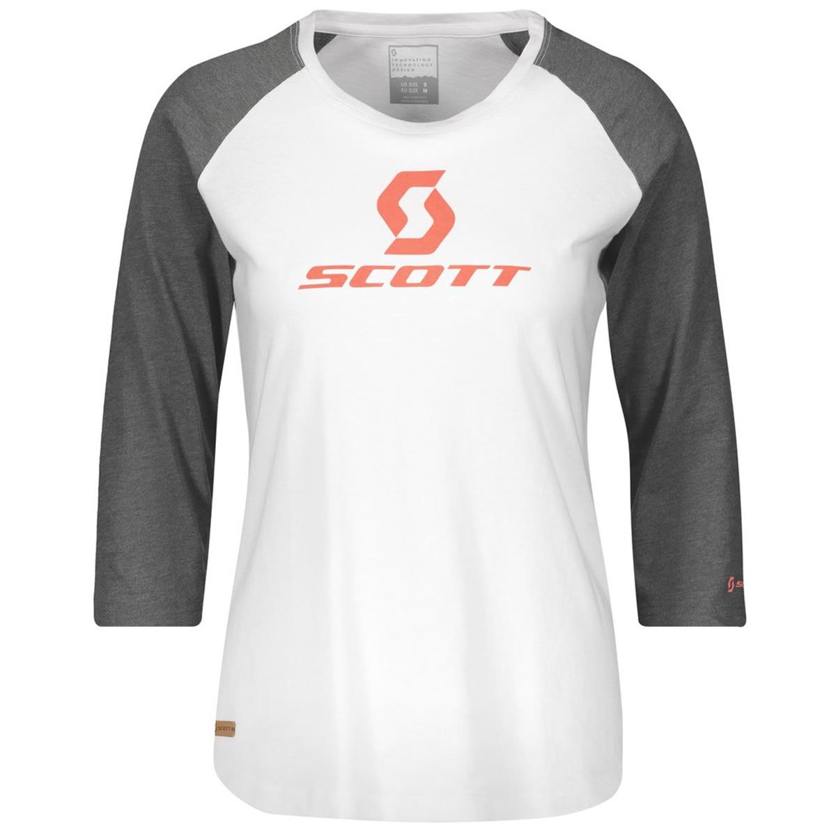 Scott Girls Raglan-Shirt 3/4-Arm 10 Icon Raglan Weiß/Dunkelgrau Melange