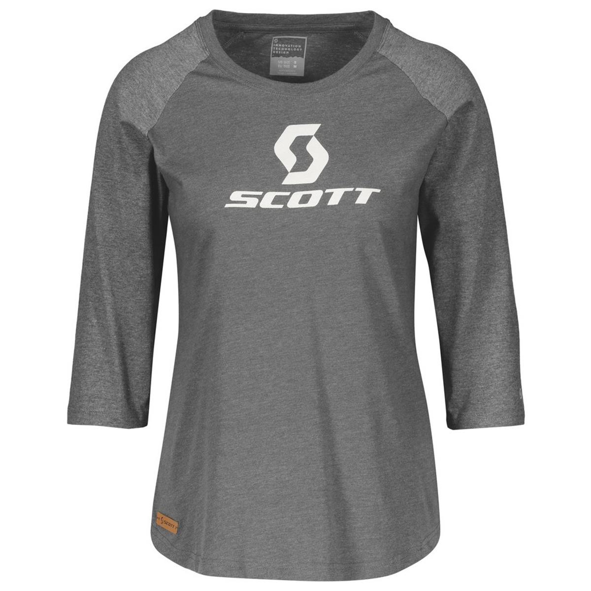 Scott Donna T-Shirt Raglan Manica 3/4 10 Icon Raglan Grigio Scuro Melange/Grigio Heather