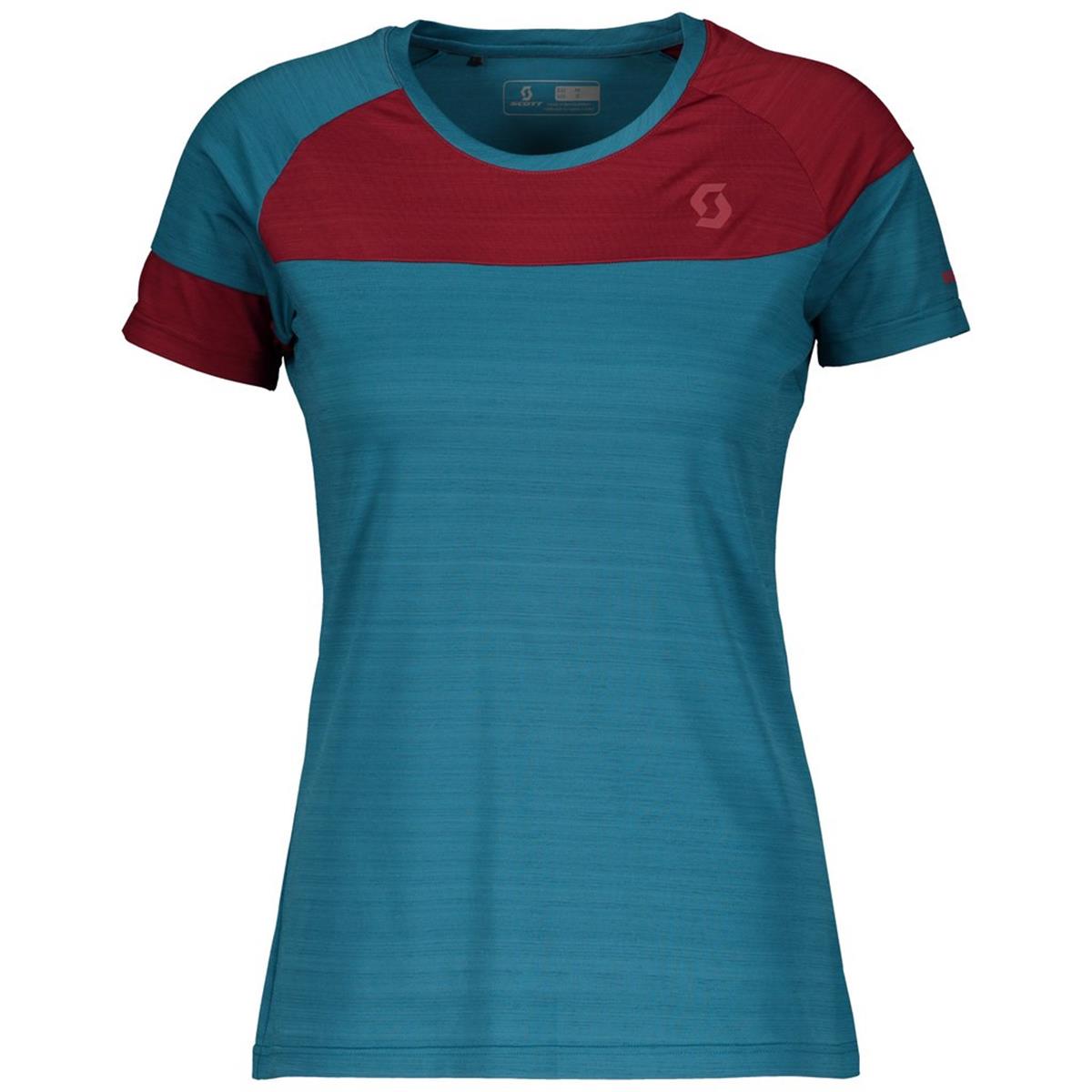 Scott Donna T-Shirt Trail MTN 50 Celestial Blue/Merlot Red