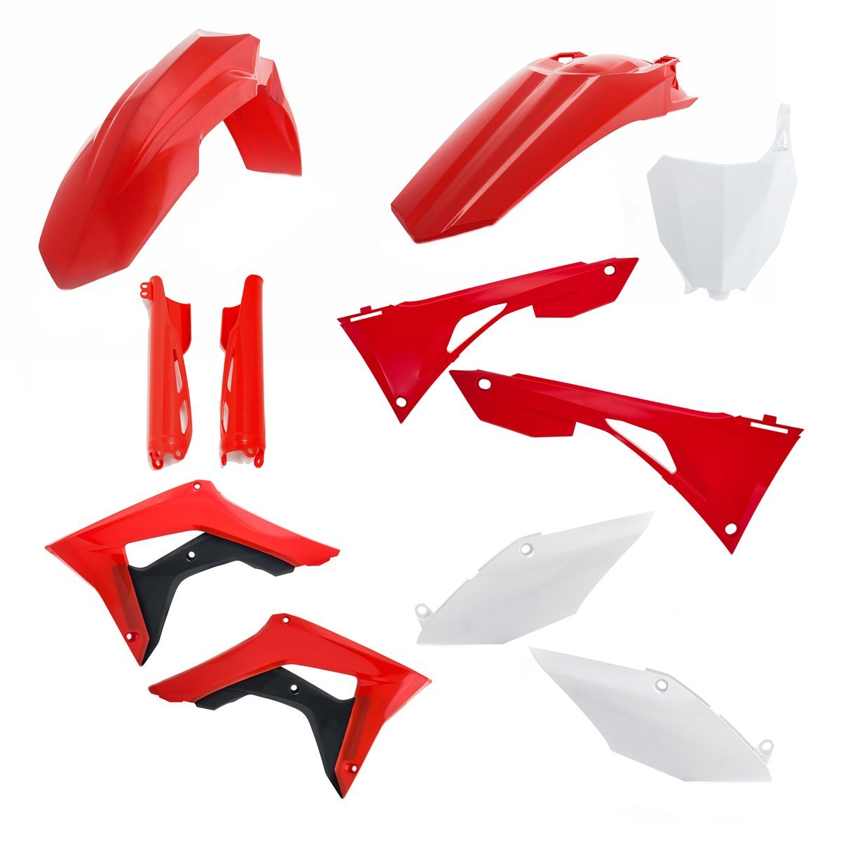 Acerbis Kit Plastique complet Full-Kit Honda CRF 250 18-21, CRF 450 17-20, Rot/Blanc