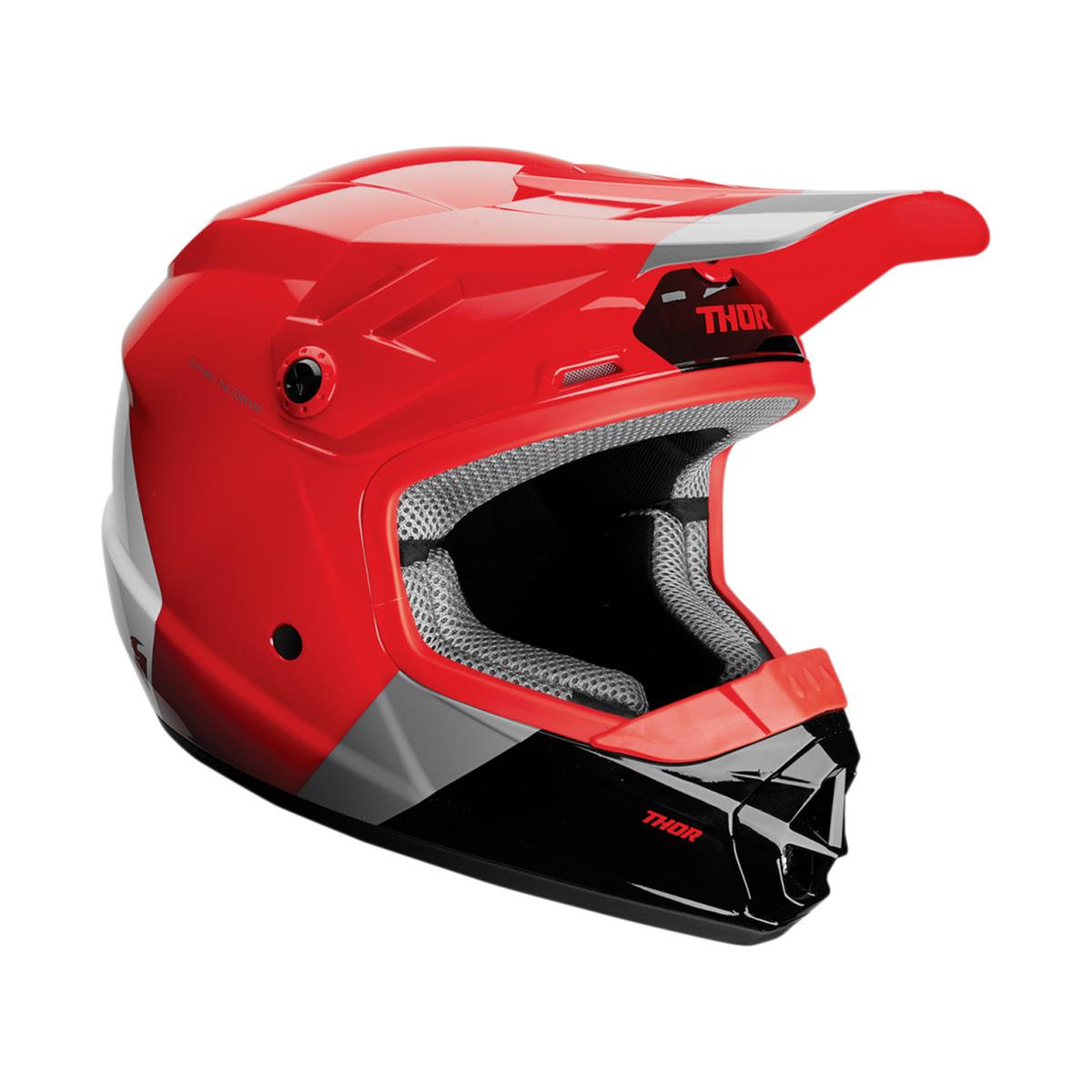 Thor Kids MX Helmet Sector MIPS Bomber - Red/Charcoal
