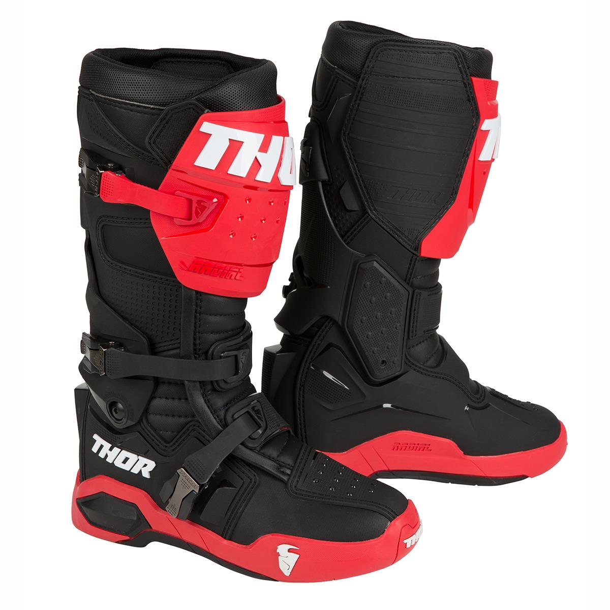 Thor Motocross-Stiefel Radial Rot/Schwarz