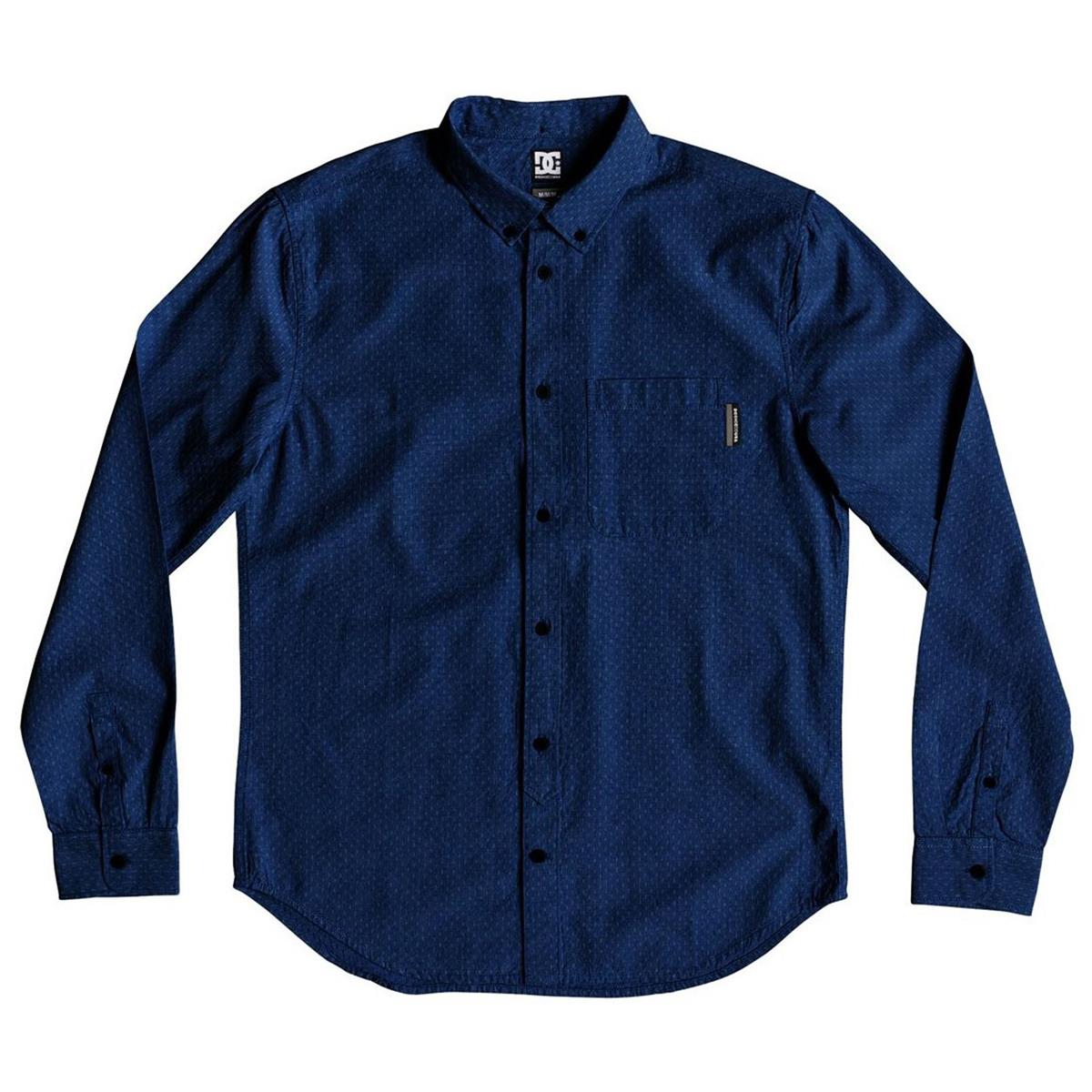 DC Shirt Long Sleeve Small Mark Nautical Blue
