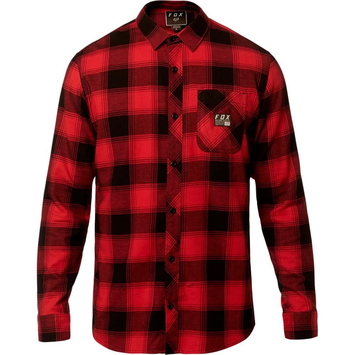 Fox Shirt Long Sleeve Longview Flannel Rio Red