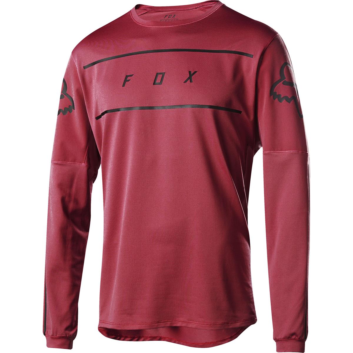 Fox Downhill-Jersey Langarm Flexair Fine Line Cardinal