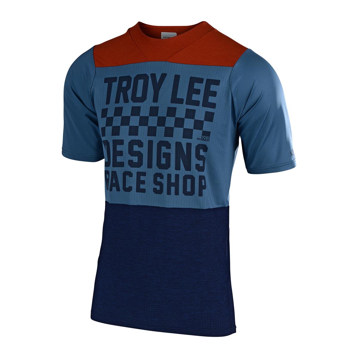 Troy Lee Designs Maillot VTT Manches Courtes Skyline Air Checkers - Heather Clay/Cadet