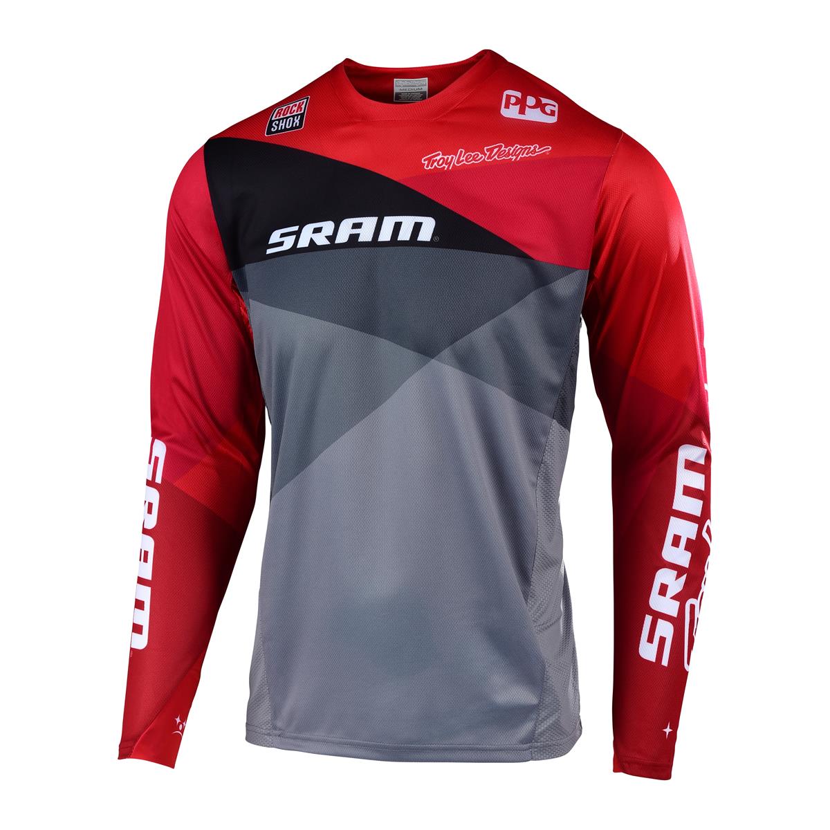 Troy Lee Designs Maillot VTT Manches Longues Sprint SRAM Jet - Grey/Red