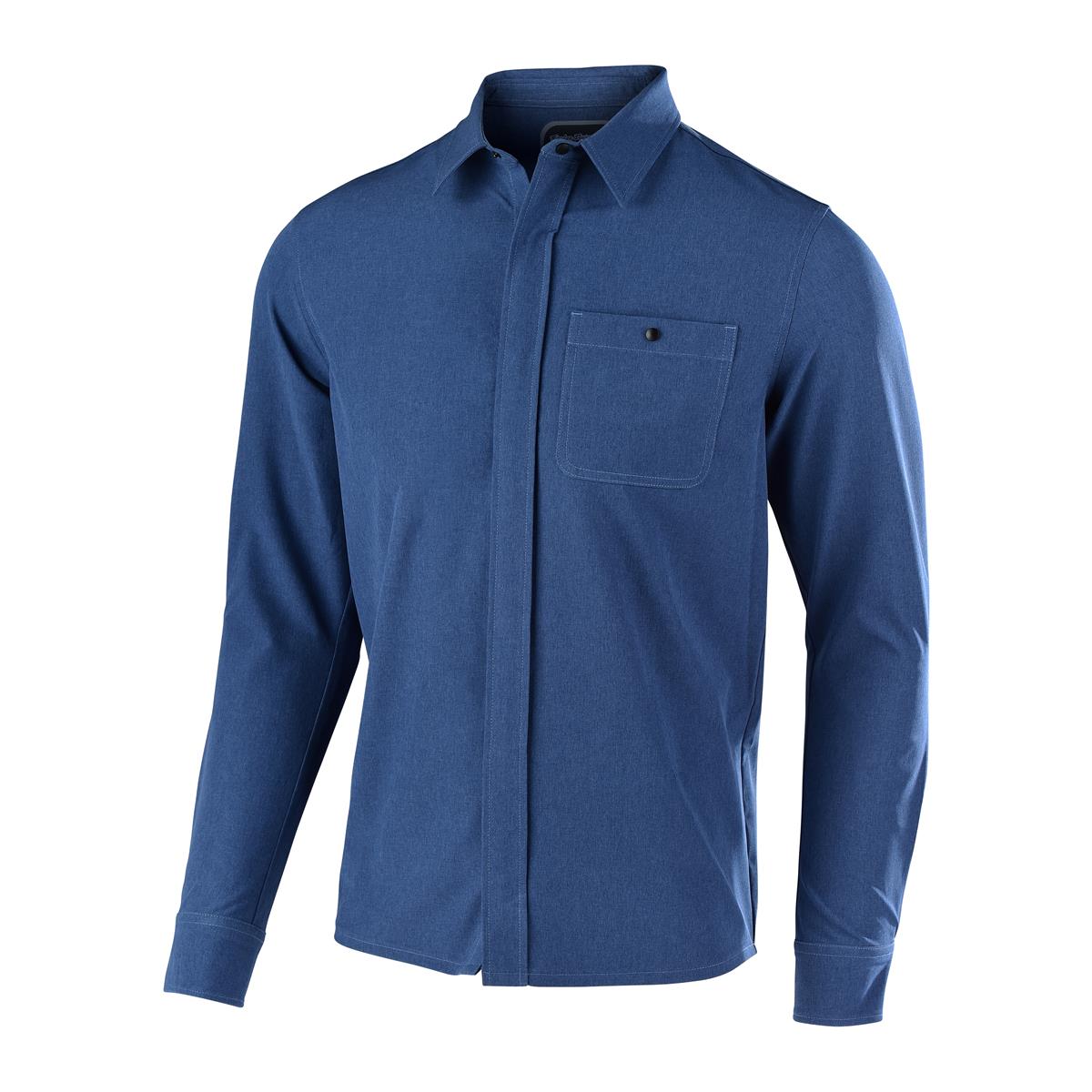 Troy Lee Designs T-Shirt Tech Grind Flannel Heather Air Force Blue