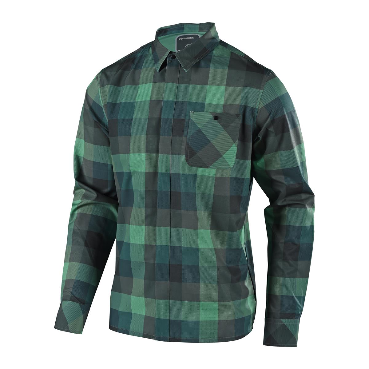Troy Lee Designs Trail Jersey Long Sleeve Grind Flannel Plaid Green