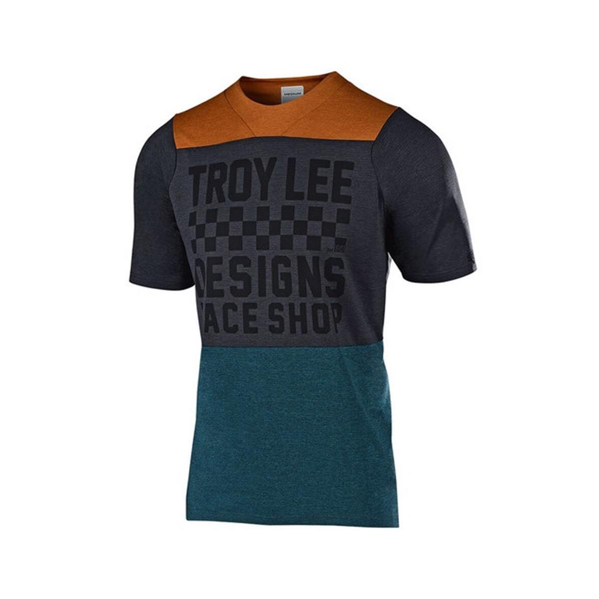 Troy Lee Designs Enfant Maillot VTT Manches Courtes Skyline Checkers - Bourbon/Corsair