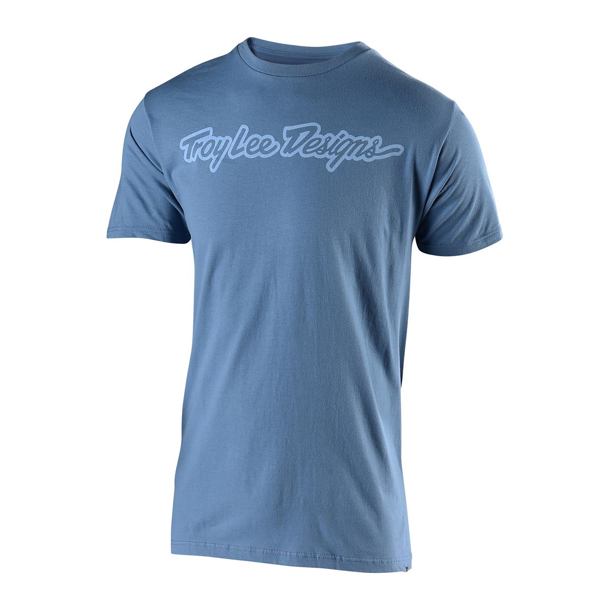 Troy Lee Designs T-Shirt Signature Acciaio Blu/Lilac