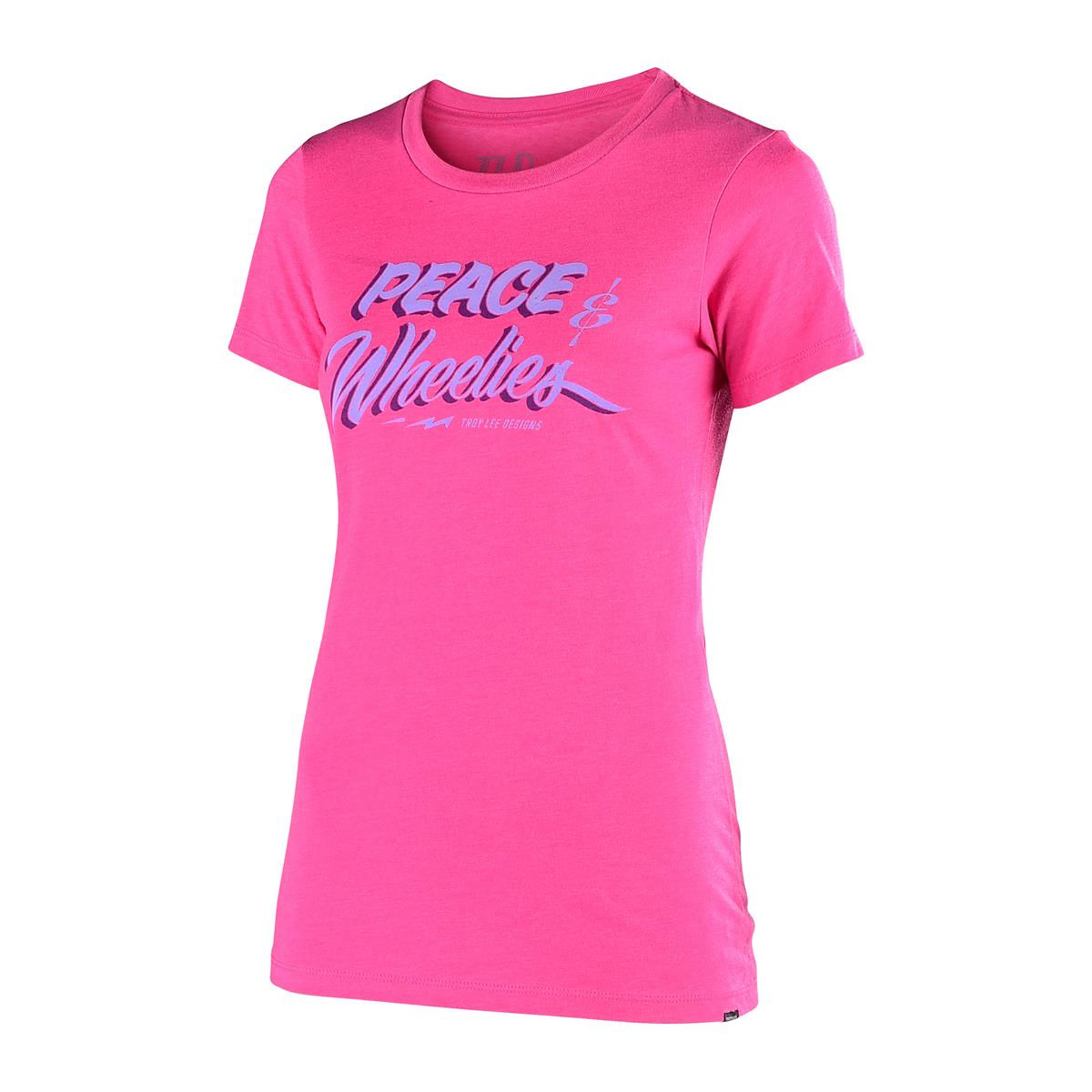 Troy Lee Designs Girls T-Shirt Peace & Wheelies Raspberry