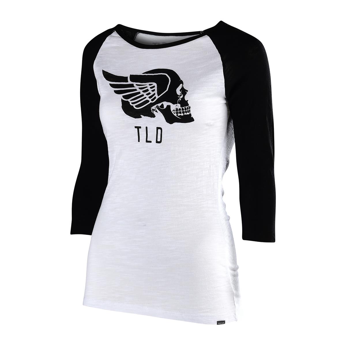 Troy Lee Designs Girls Shirt 3/4-Sleeve Agent Skully Black/White