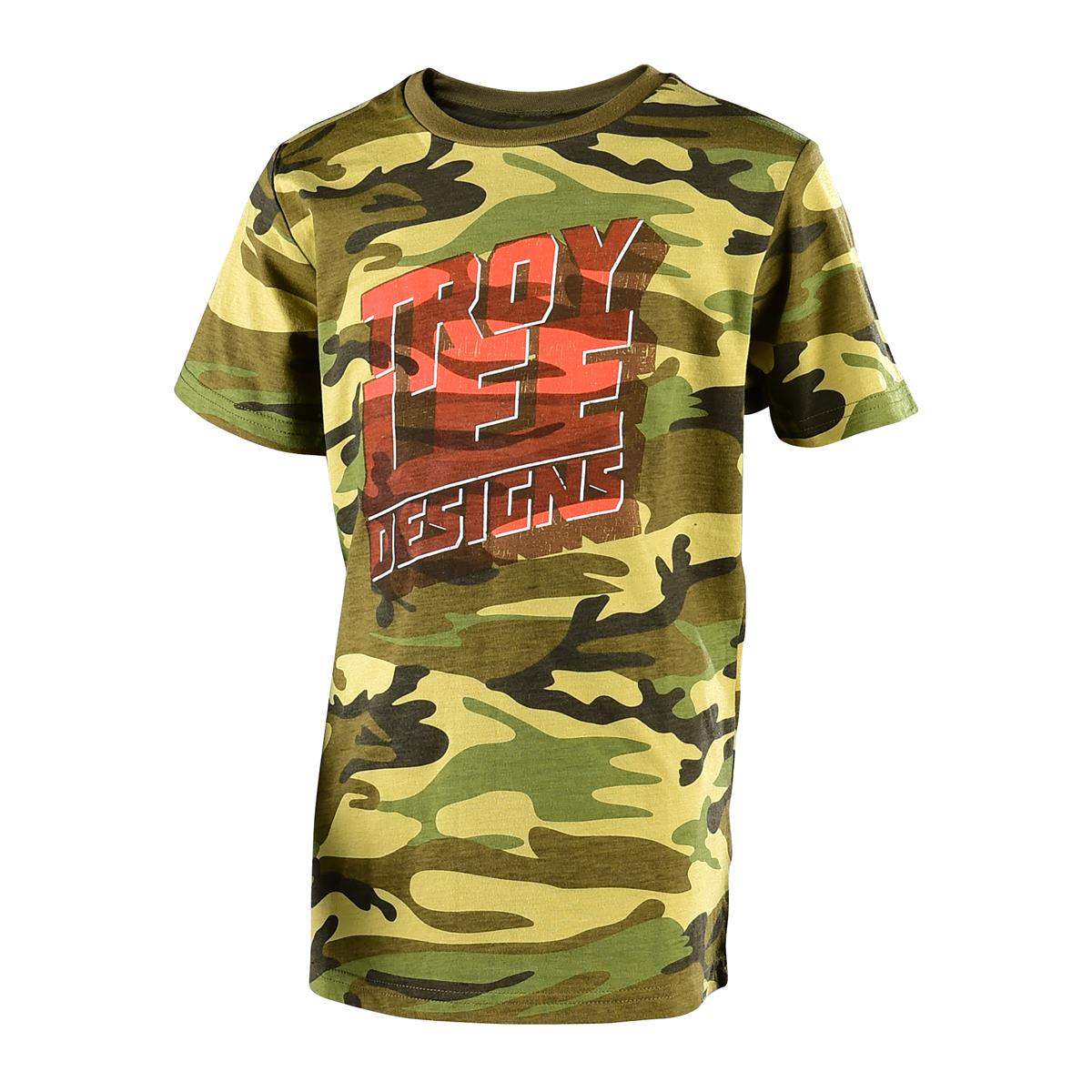Troy Lee Designs Kids T-Shirt Block Party Camo Army Green